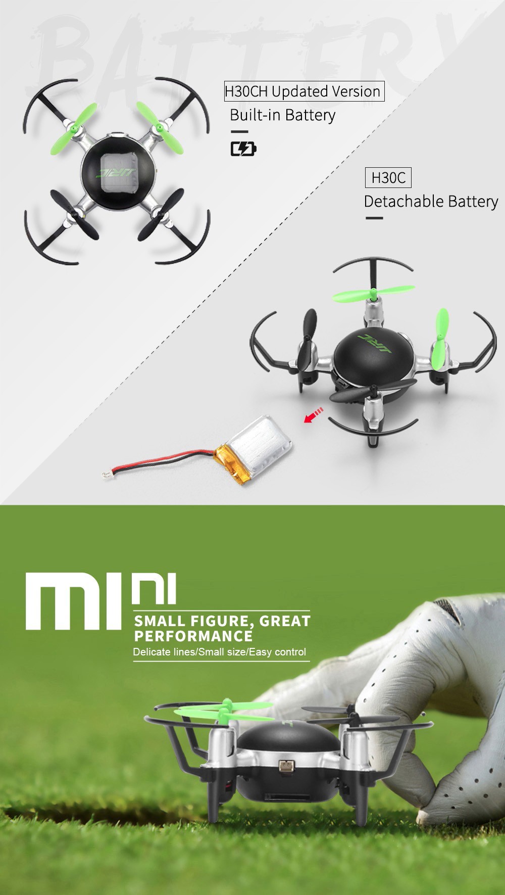 JJRC H30C Mini HD 2MP CAM 2.4GHz 4CH 6 Axis Gyro Quadcopter CF Mode with Light