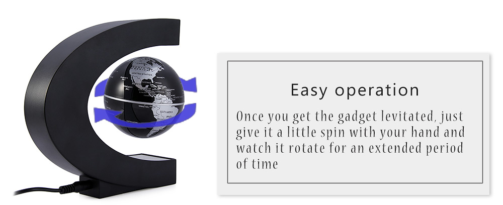 C Shape Levitation Floating Globe Rotating Magnetic World Map Colorful LED Lamp Gift Decoration C Shape Levitation Floating Globe Rotating Magnetic World Map Colorful LED Lamp Gift Decoration