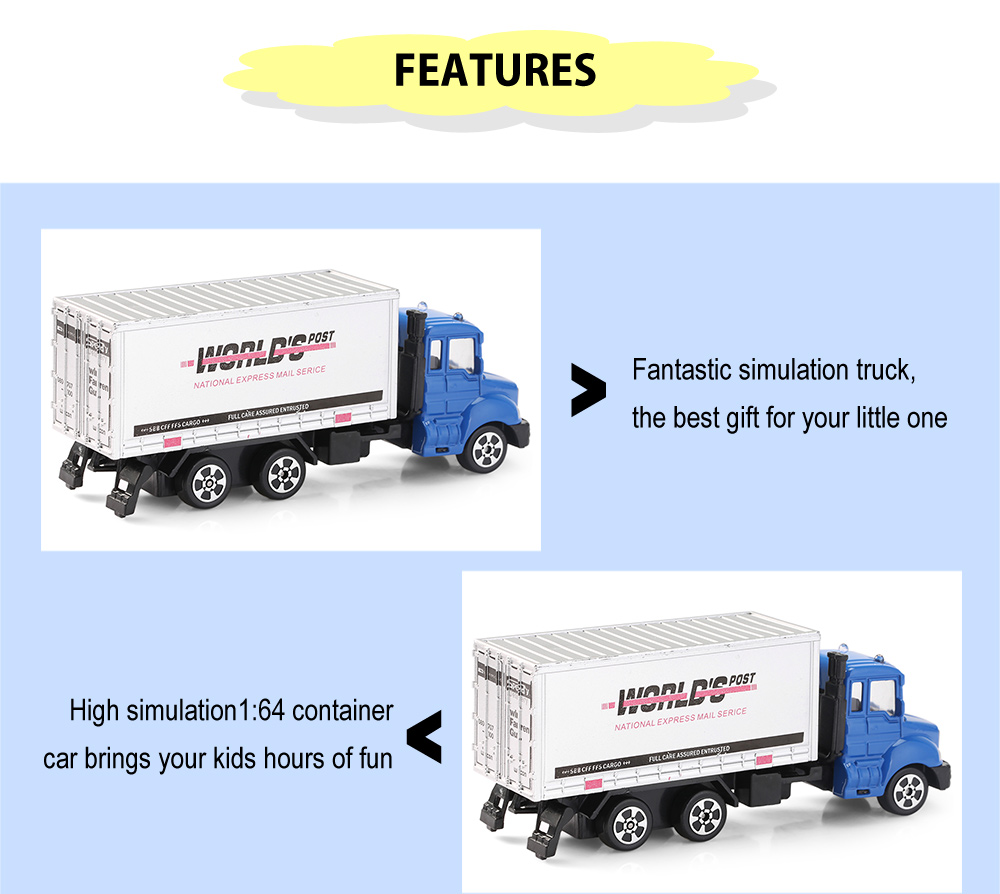 THE NORTH E HOME Children Alloy 1:64 Scale Container Car Emulation Model Toy Present
