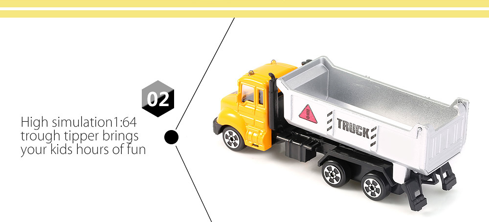 THE NORTH E HOME Children Alloy 1:64 Scale Trough Tipper Truck Emulation Model Toy Present