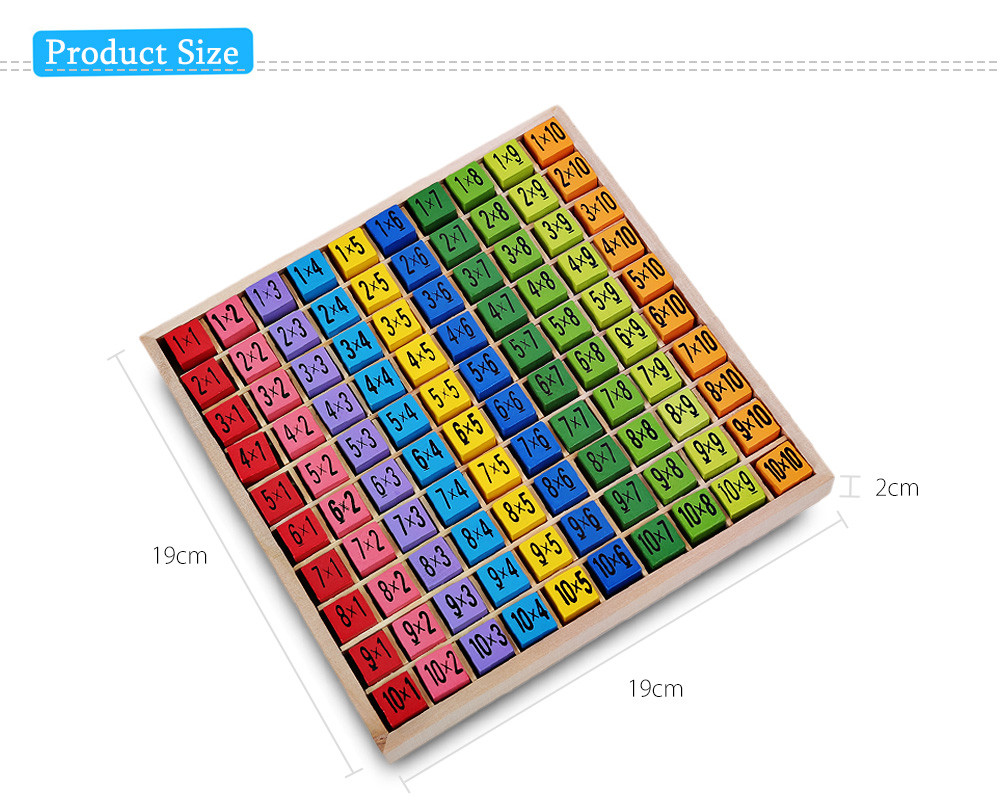 YOULEBI Multiplication Table Educational Toy 10 x 10 Figure Blocks