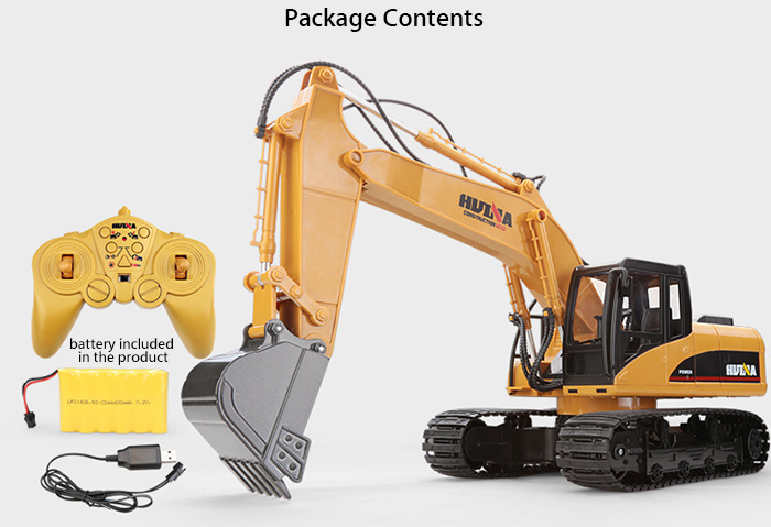 HUINA 1550 1:14 2.4GHz 15CH RC Alloy Excavator RTR with Independent Arms Programming Auto Demonstration Function