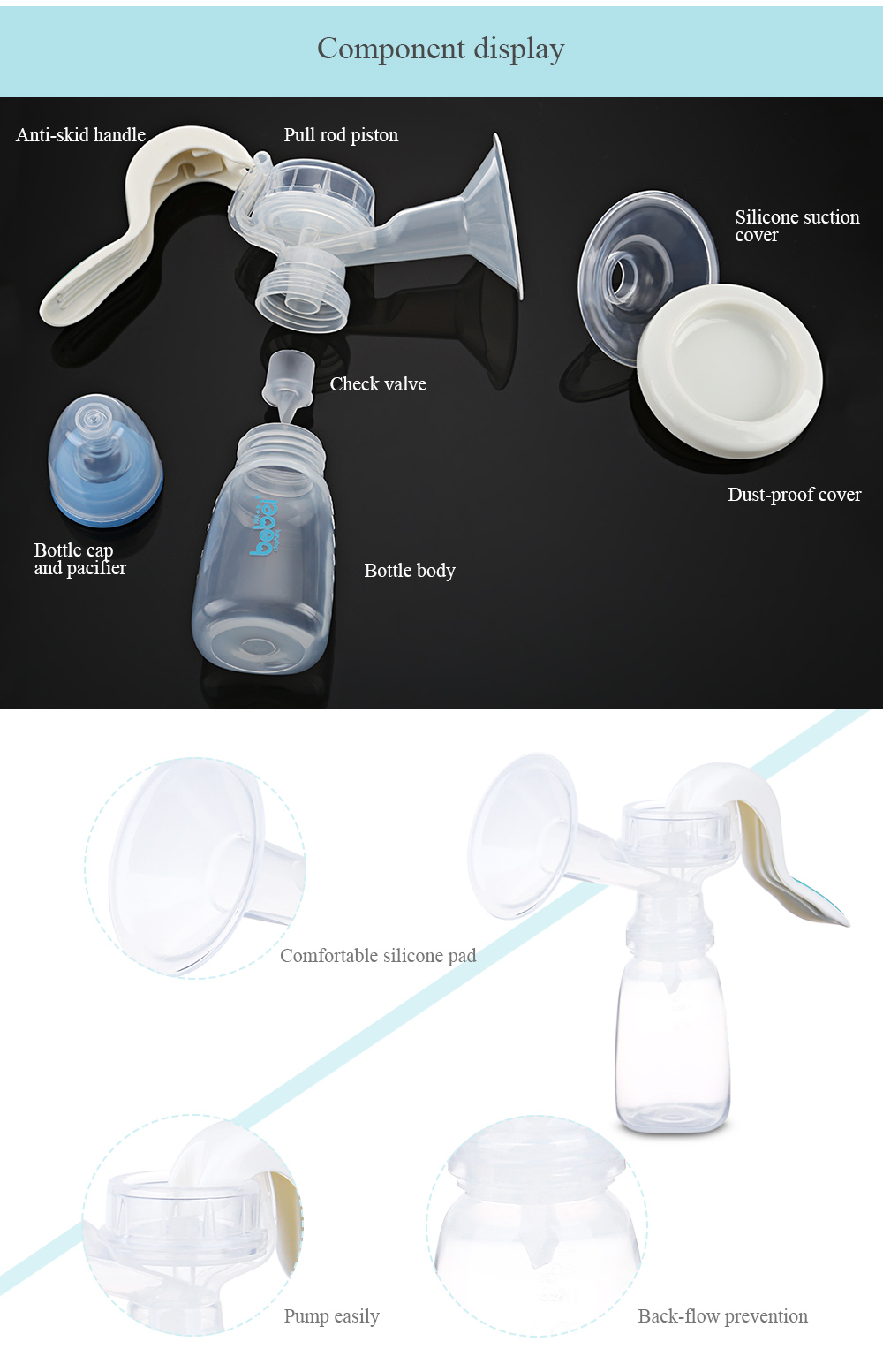 Bobeielephant PP Material Portable Manual Baby Breast Pump
