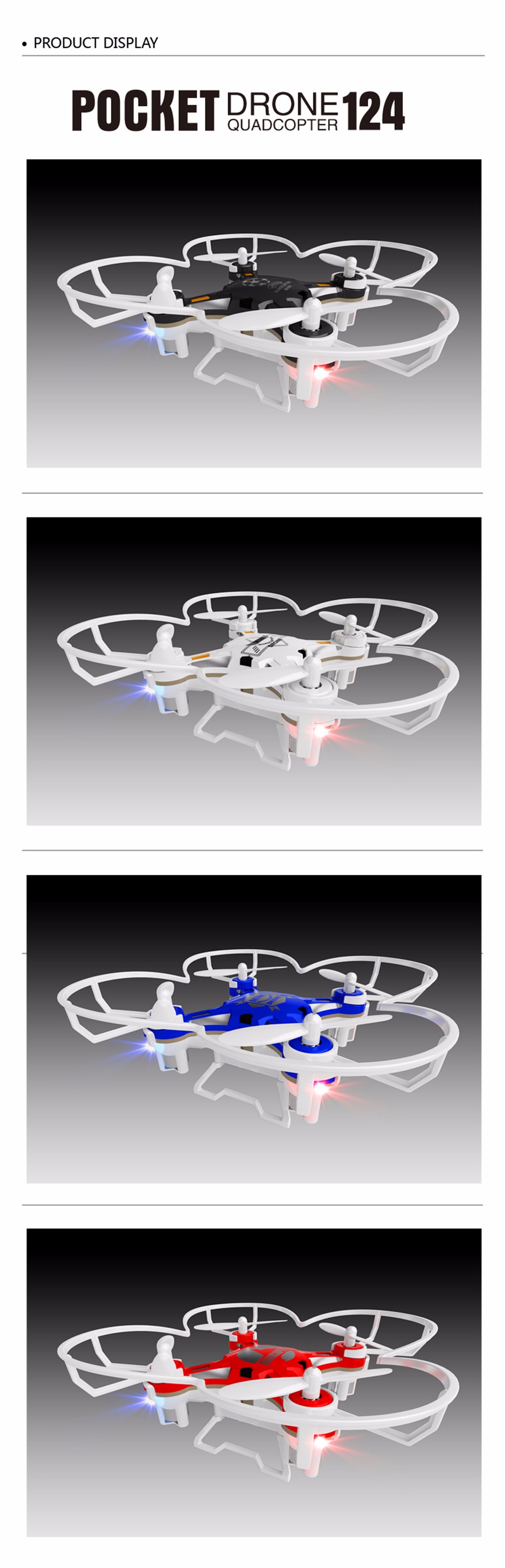 SBEGO - 124 2.4G 4CH 6-Axis Gyro RTF Remote Control Pocket Quadcopter Toy