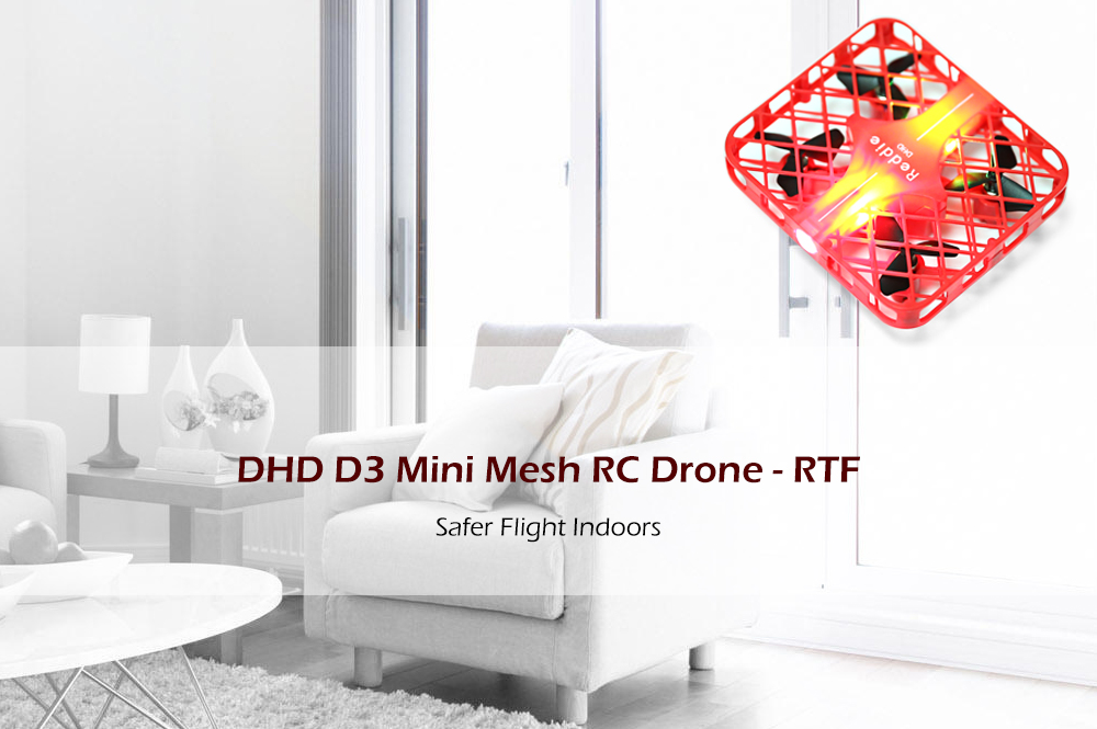 DHD D3 Mini Mesh RC Quadcopter RTF 2.4GHz 4CH 6-axis Gyro / One Key Return / Headless Mode DHD D3 Mini Mesh RC Quadcopter RTF 2.4GHz 4CH 6-axis Gyro / One Key Return / Headless Mode