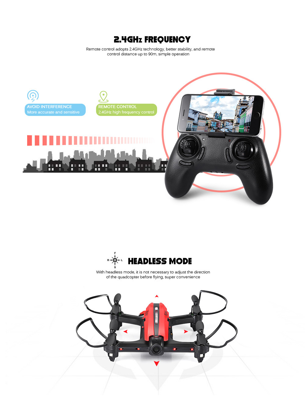 Flytec T18 RC Drone WiFi FPV HD Camera 2.4G 4CH 6-axis Gyro Headless Mode 3D Unlimited Flip Aircraft RTF