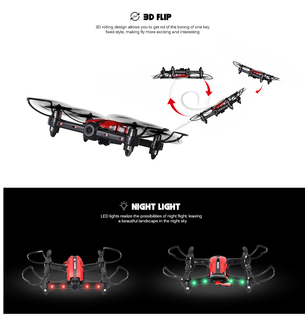 Flytec T18 RC Drone WiFi FPV HD Camera 2.4G 4CH 6-axis Gyro Headless Mode 3D Unlimited Flip Aircraft RTF