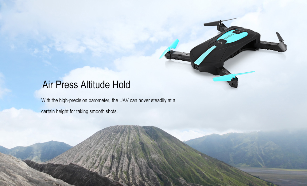 JY018 Mini Foldable RC Pocket Drone BNF WiFi FPV 0.3MP Camera 480P Video / G-sensor Mode / Air Press Altitude Hold