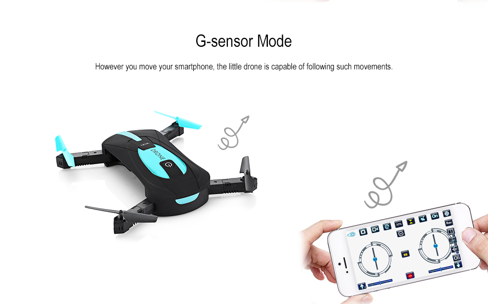 JY018 Mini Foldable RC Pocket Drone BNF WiFi FPV 0.3MP Camera 480P Video / G-sensor Mode / Air Press Altitude Hold