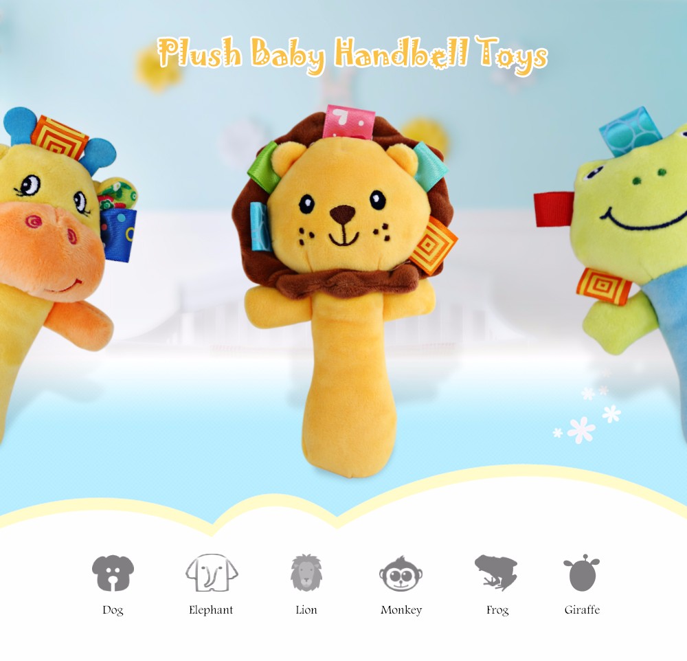 Sozzy Cartoon Plush Baby Handbell Toy