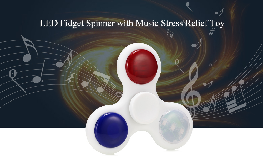 LED Fidget Spinner with Music Stress Relief Toy