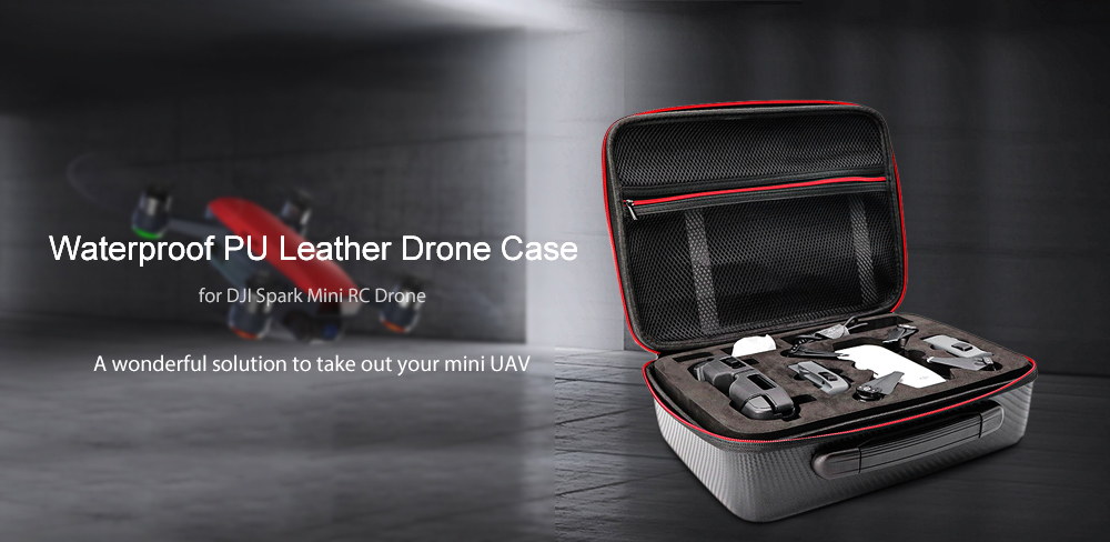 Waterproof PU Leather Drone Case with EVA Foam Protection for DJI Spark Waterproof PU Leather Drone Case with EVA Foam Protection for DJI Spark