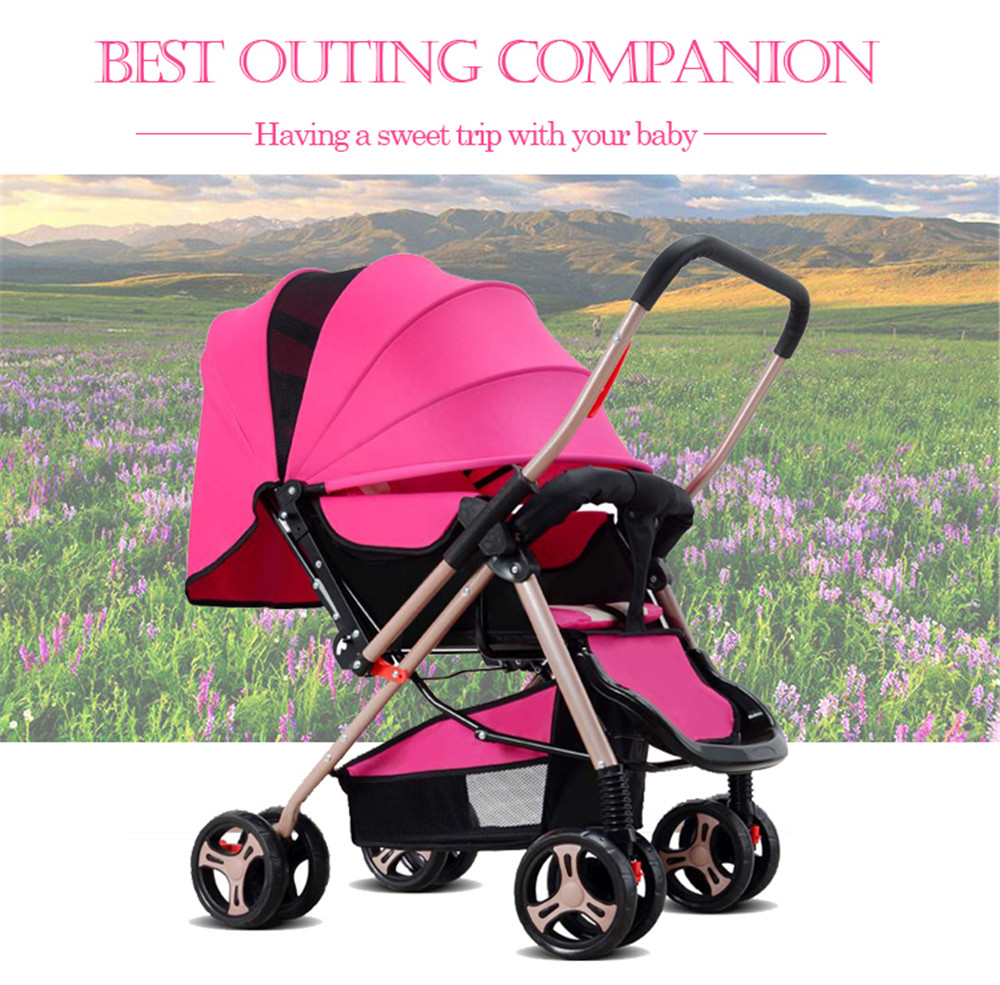Four-wheel Foldable Pram Baby Stroller