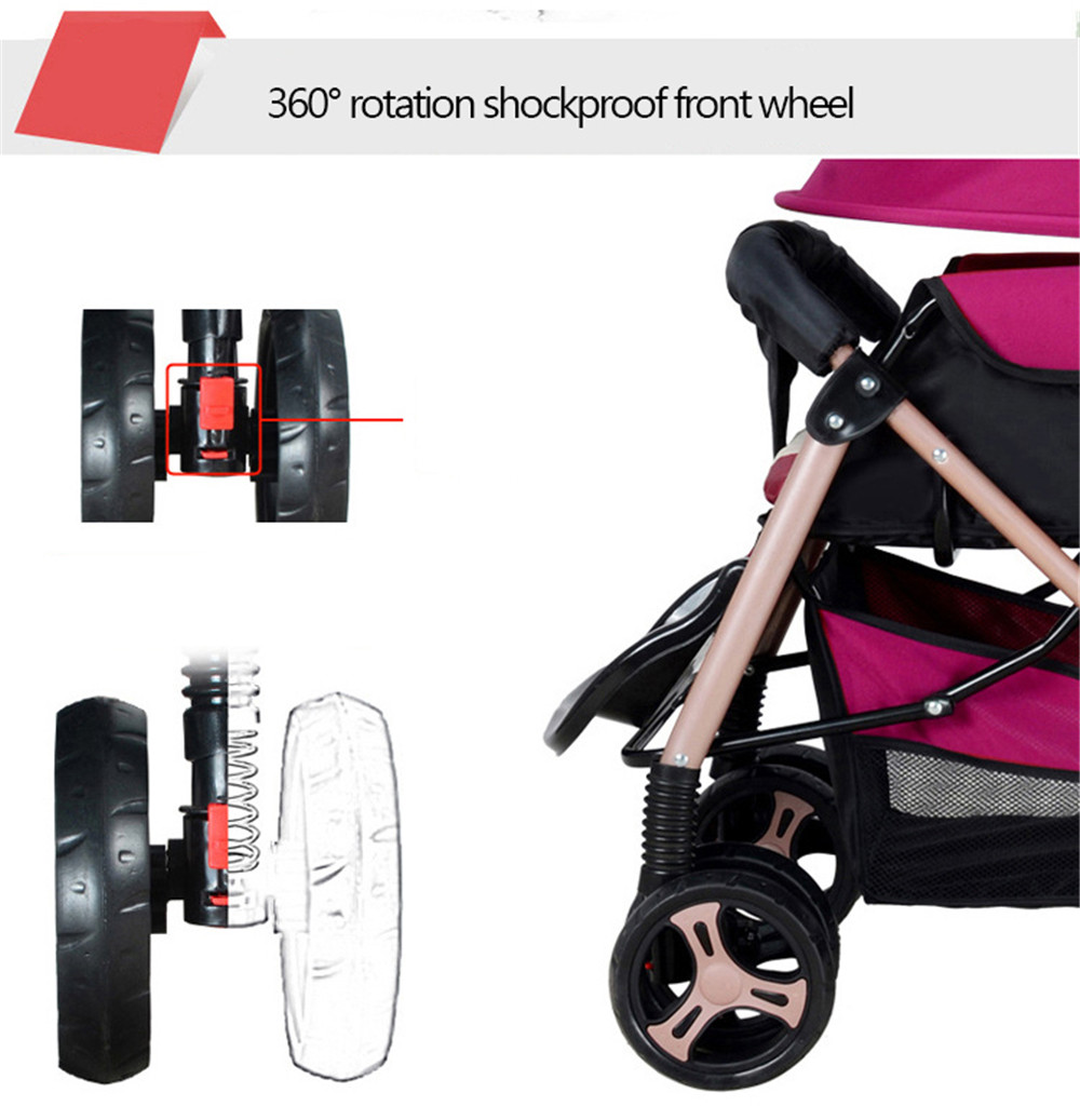 Four-wheel Foldable Pram Baby Stroller
