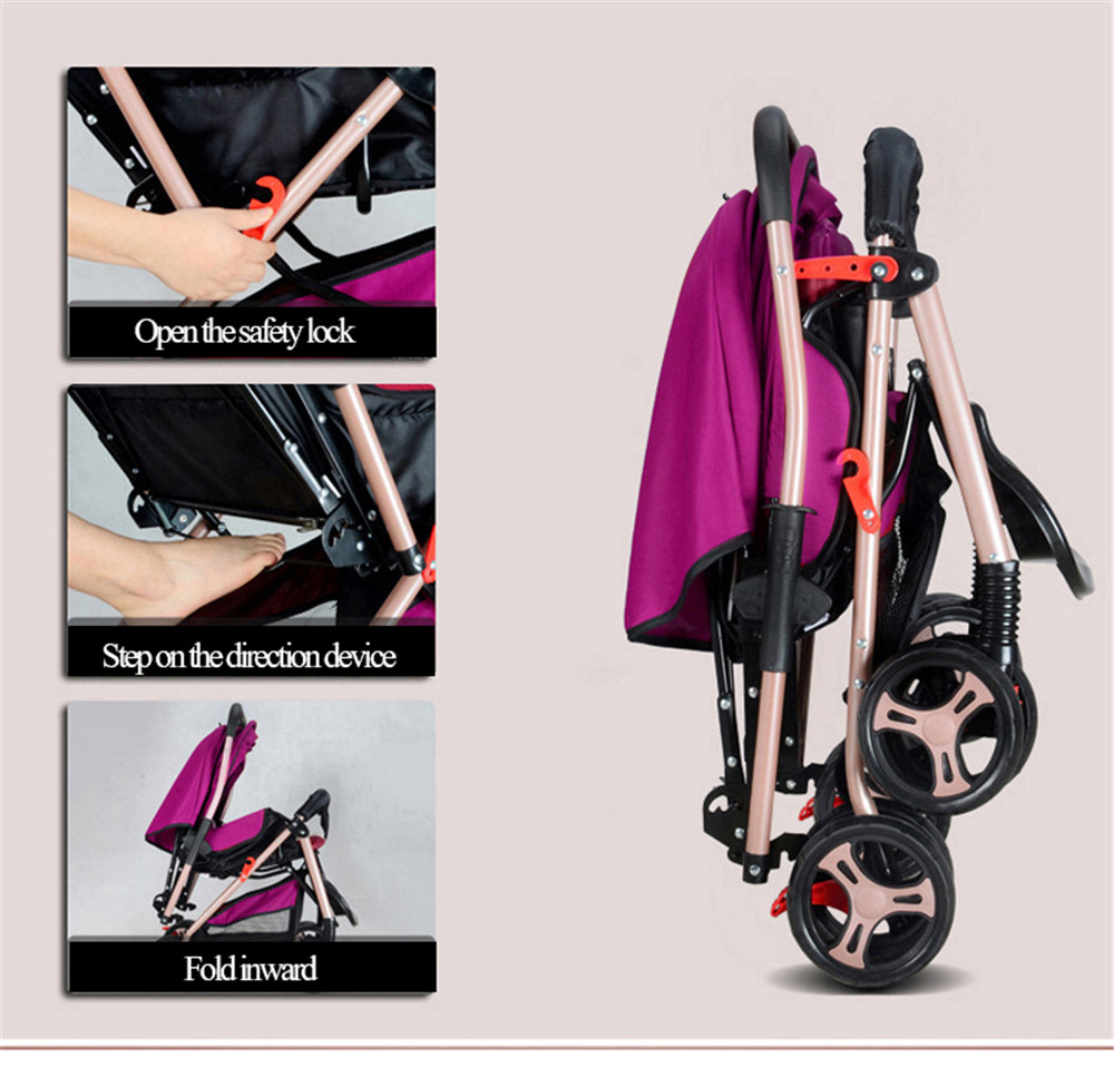 Four-wheel Foldable Pram Baby Stroller