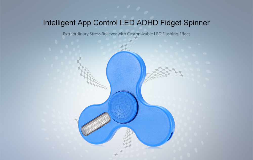 Intelligent App Control LED Fidget Spinner with Changeable Words Funny Stress Reliever Adult Fidgeting Toy