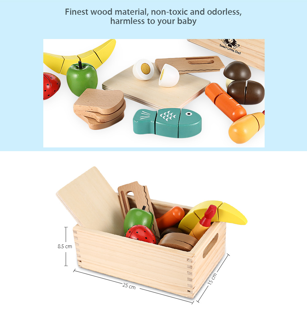 13pcs Wooden Cutting Fruits and Vegetables Toy