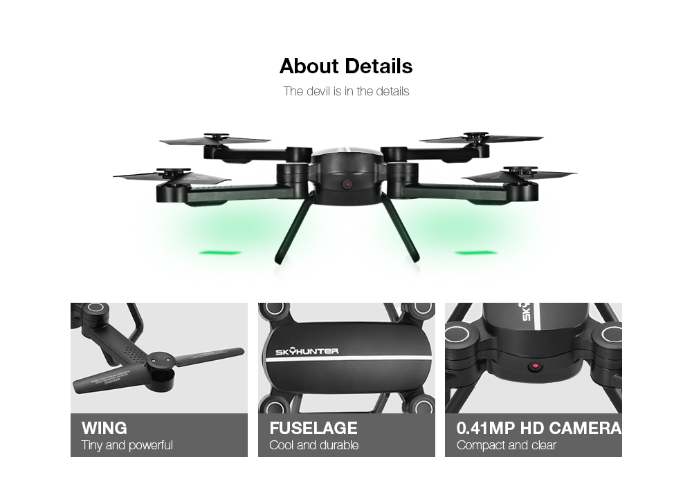 X8TW Foldable 0.41MP WiFi Camera RC Quadcopter 2.4G 4CH 6-axis Gyro Altitude Hold Headless Mode Drone RTF
