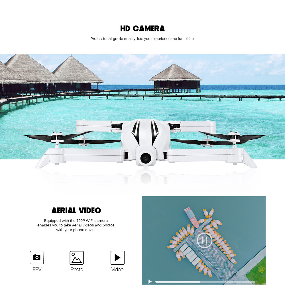 Flytec T13 3D Foldable RC Quadcopter WiFi FPV 720P Camera 2.4G 4CH 6-axis Gyro Altitude Hold Headless Mode 360 Unlimited Flip Aircraft