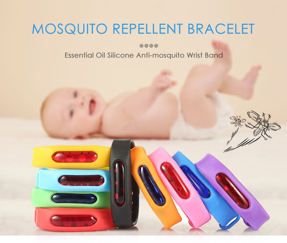 Natural Essential Oil Mosquito Repellent Wrist Band Silicone Bracelet