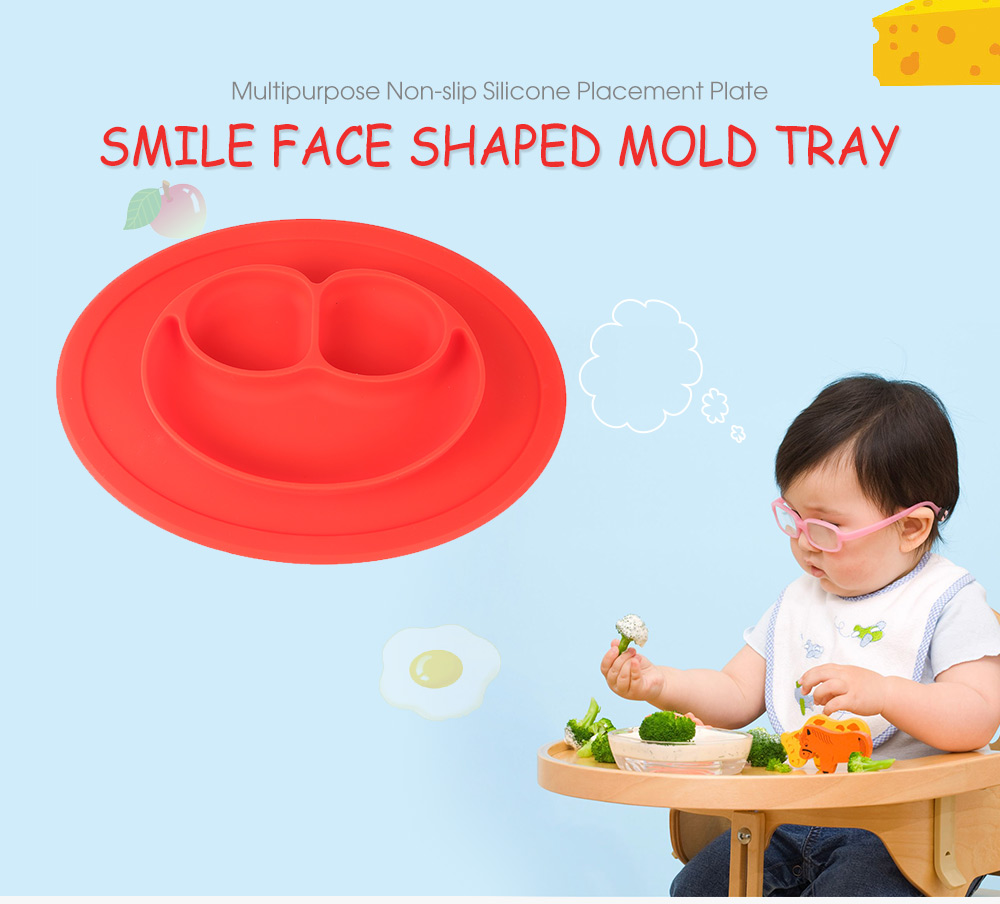 Multipurpose Non-slip Silicone Placement Plate Smile Face Shaped Mold Tray