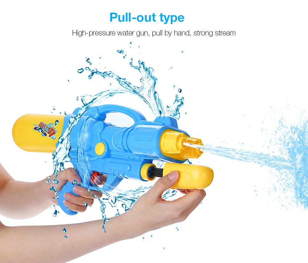 Plastic Dual Hole Nozzle Pull Water Gun Soaker Squirt Blaster Shooter Pistol Long Rang Toy