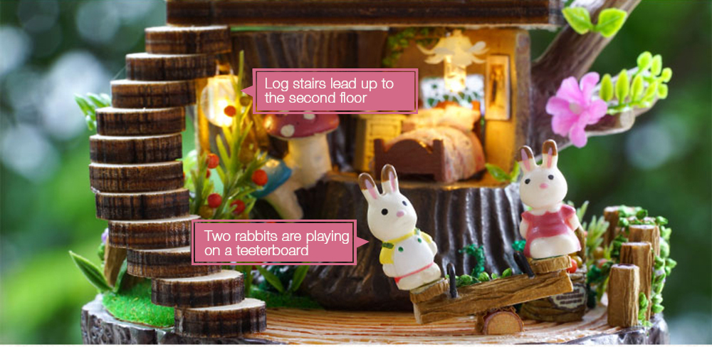 Handmade Dollhouse Miniature DIY Dolls House Kit with Furniture Handicraft 3D Puzzle Building Toys Gift Fantasy Forest Handmade Dollhouse Miniature DIY Dolls House Kit with Furniture Handicraft 3D Puzzle Building Toys Gift Fantasy Forest