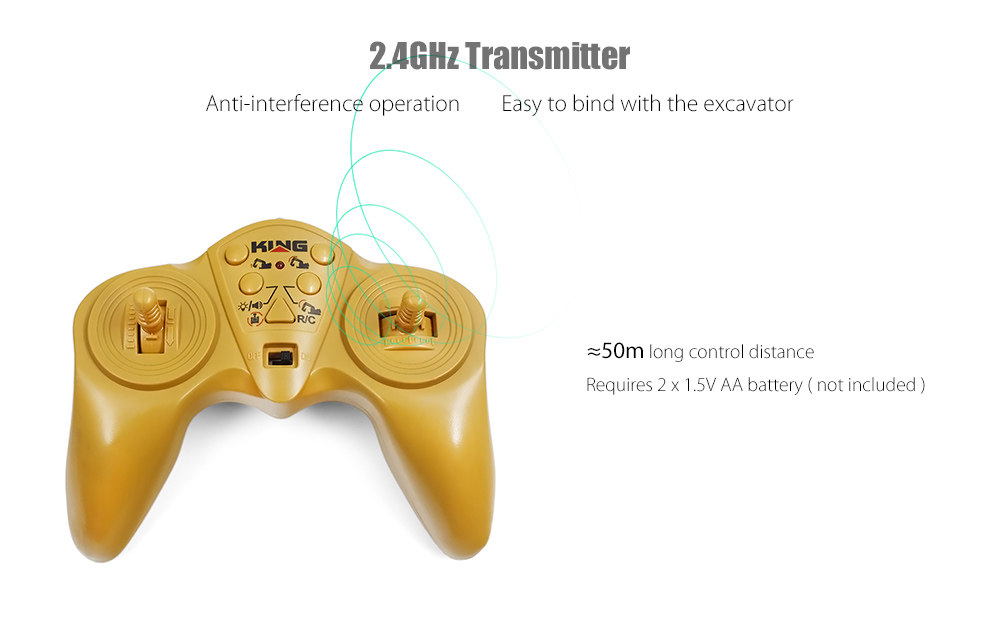 HUINA TOYS 1510 1:16 2.4GHz 11CH RC Alloy Excavator RTR Mechanical Sound / 680-degree Rotation / Movable Stick Boom Bucket