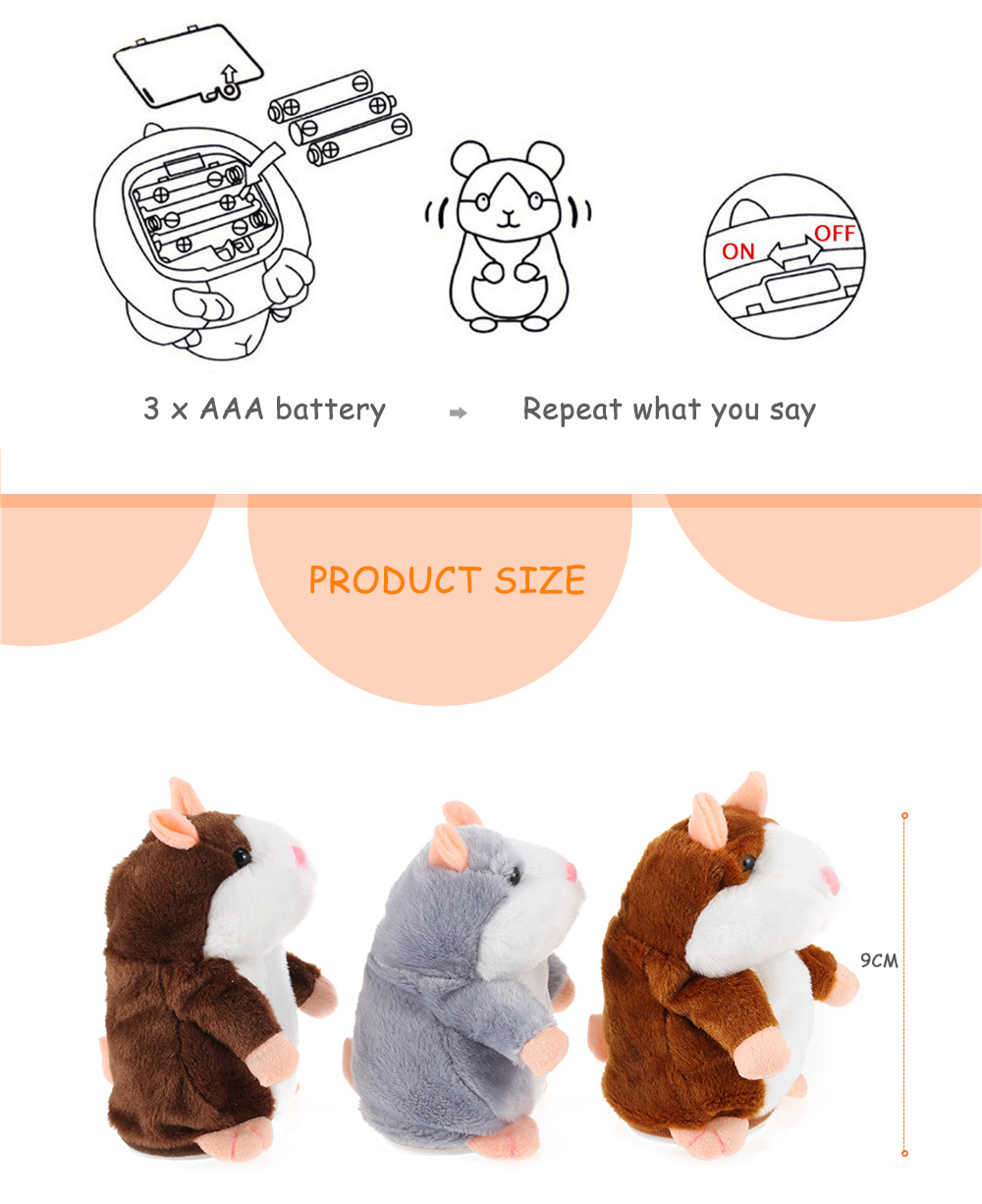 Talking Plush Cartoon Hamster Interesting Kids Toys Talking Plush Cartoon Hamster Interesting Kids Toys