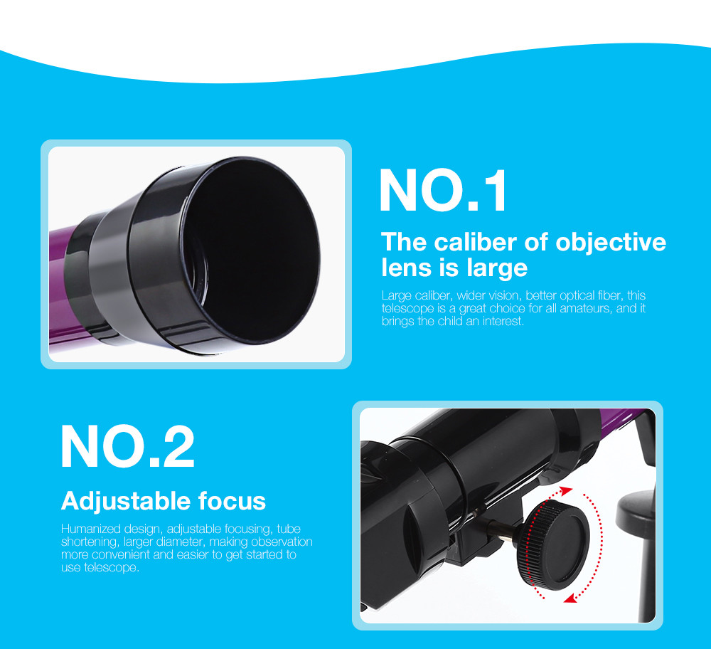 CHN AOHUA 3341 Kids Science Education Elementary Astronomy Telescope Eyepiece Toy