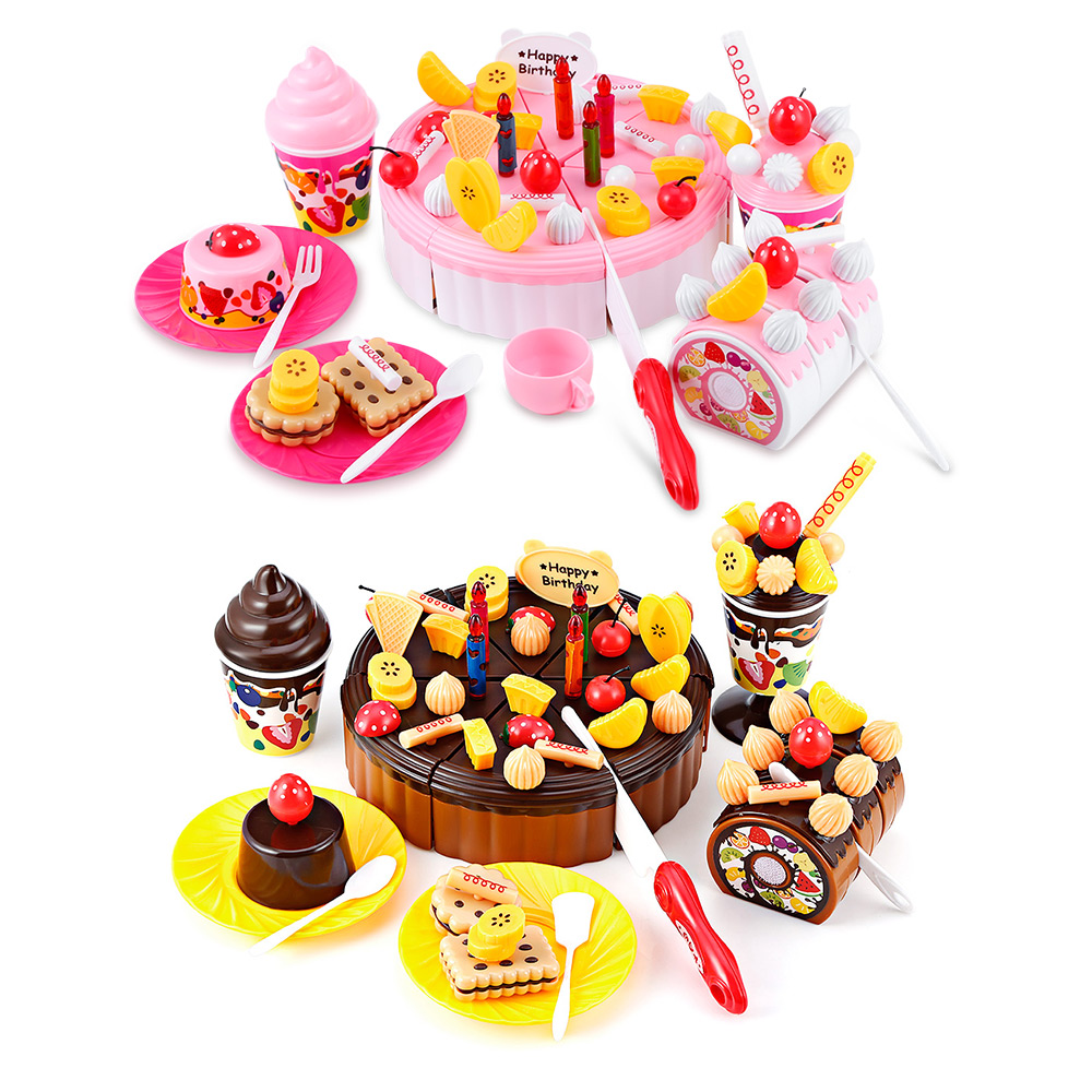 73PCS Birthday Party Food Fruit Cake Play Toy for Kids 73PCS Birthday Party Food Fruit Cake Play Toy for Kids