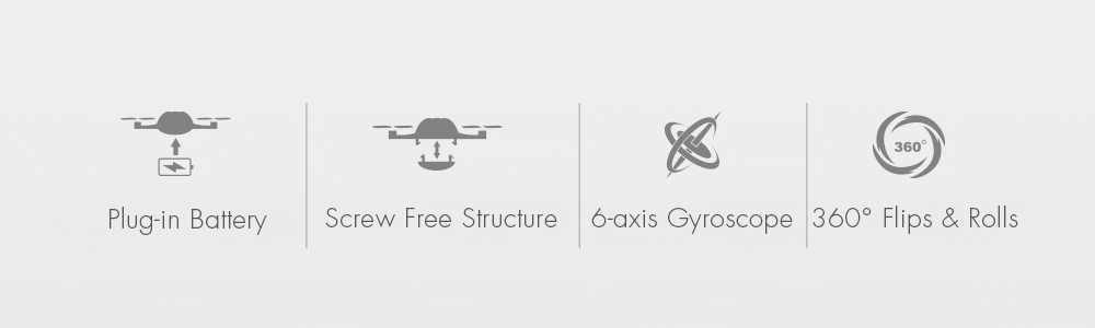 JJRC H48 Micro RC Drone RTF 6-axis Gyro / Screw Free Structure / Two Charging Modes