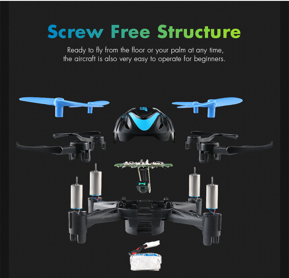 JJRC H48 Micro RC Drone RTF 6-axis Gyro / Screw Free Structure / Two Charging Modes JJRC H48 Micro RC Drone RTF 6-axis Gyro / Screw Free Structure / Two Charging Modes