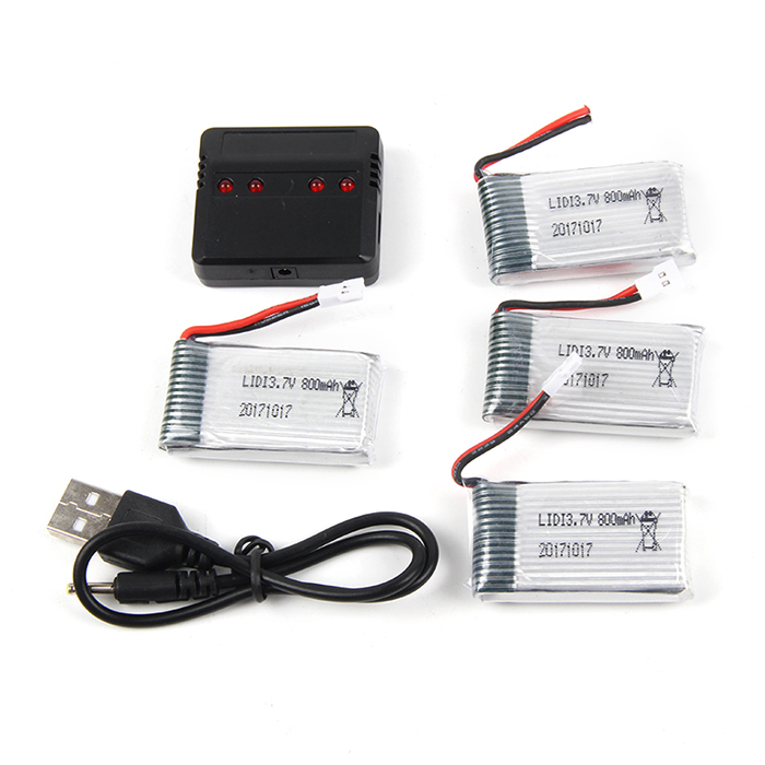 Battery Balance Charging Set 4 x 800mAh Li + 1 to 4 Balance Charger for Syma X5C / X5 / X5SW CX - 30 Skytech M68 Bayang X5C Quadcopter