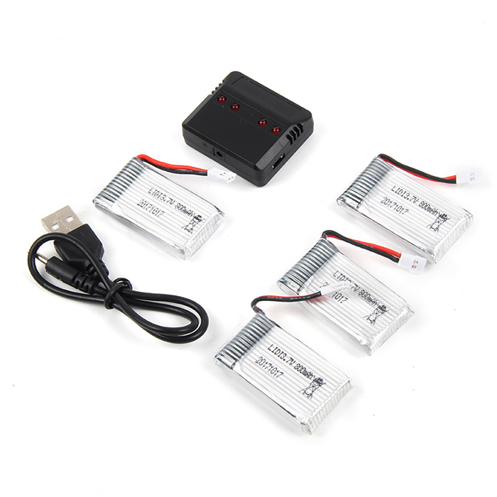 Battery Balance Charging Set 4 x 800mAh Li + 1 to 4 Balance Charger for Syma X5C / X5 / X5SW CX - 30 Skytech M68 Bayang X5C Quadcopter