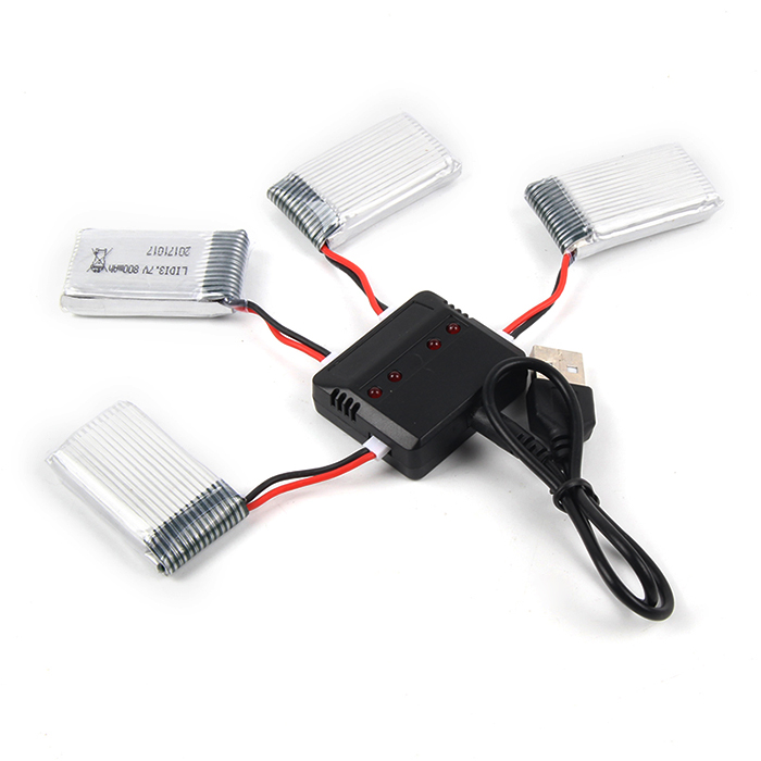 Battery Balance Charging Set 4 x 800mAh Li + 1 to 4 Balance Charger for Syma X5C / X5 / X5SW CX - 30 Skytech M68 Bayang X5C Quadcopter