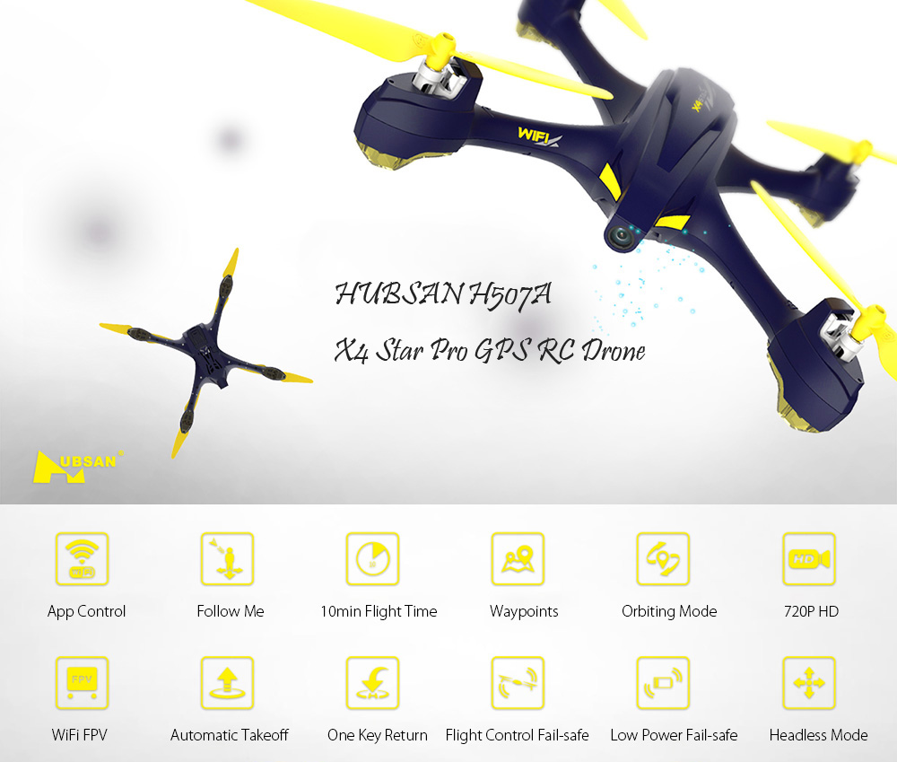 HUBSAN H507A X4 Star Pro GPS RC Quadcopter WiFi FPV 720P HD / Follow Me / Orbiting Mode