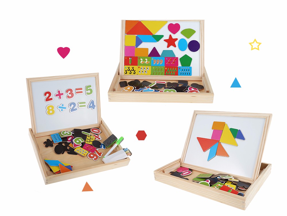 Digital Jigsaw Puzzle Magnetic Drawing Board Wooden Educational Toy