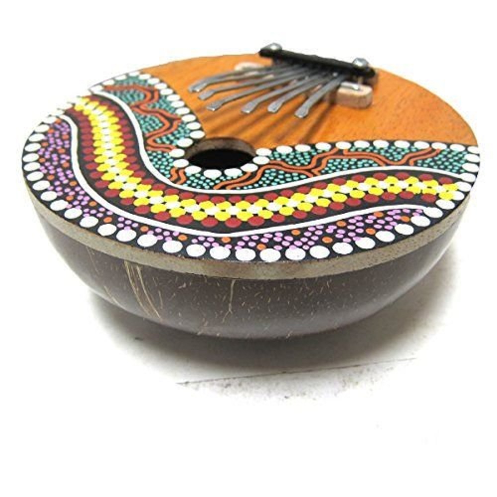Thumb piano - 7 key - adjustable - coconut shell Thumb piano - 7 key - adjustable - coconut shell