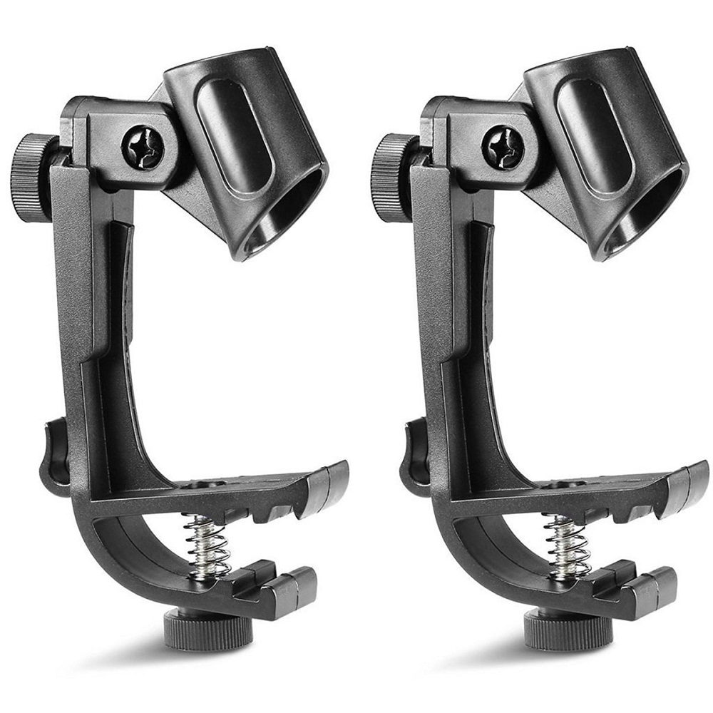 Adjustable Clip On Drum Mount Microphone Mic Clamps Holder Groove Gear 2PCS