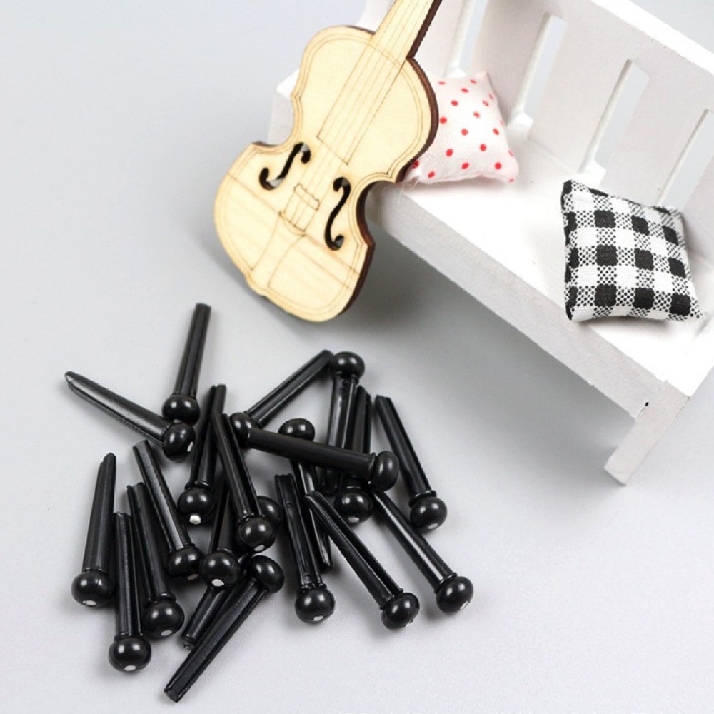 Blisstime Guitar Bone Bridge Pins Replacement Parts with Abalone Dot 6pcs