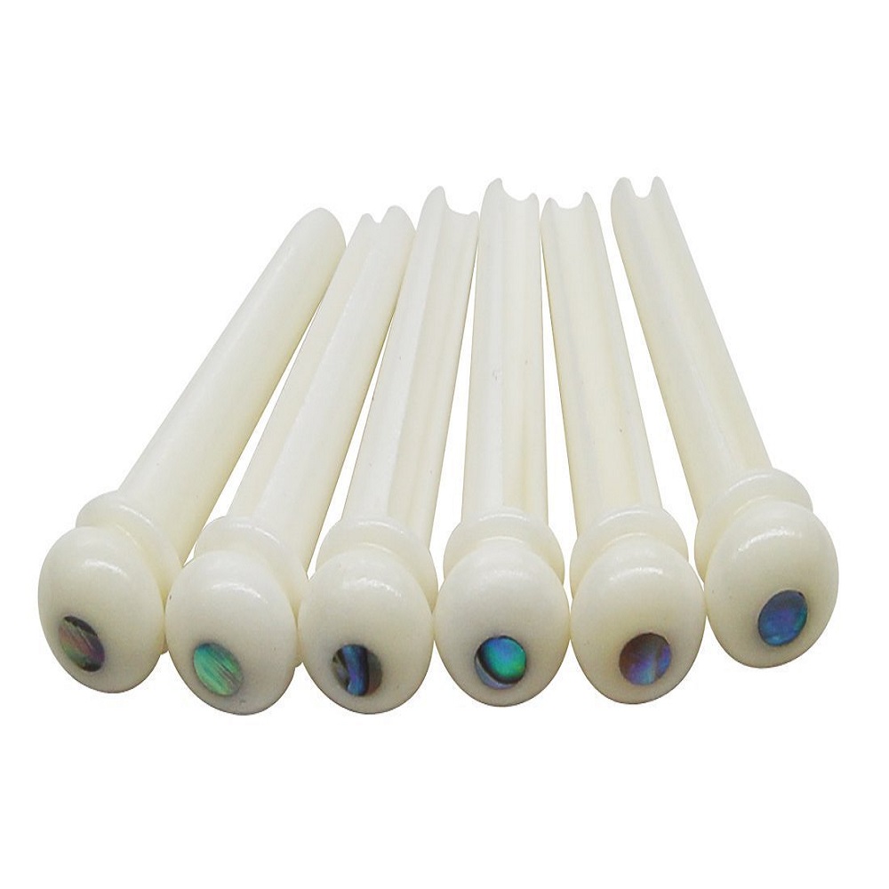Blisstime Guitar Bone Bridge Pins Replacement Parts with Abalone Dot 6pcs Blisstime Guitar Bone Bridge Pins Replacement Parts with Abalone Dot 6pcs