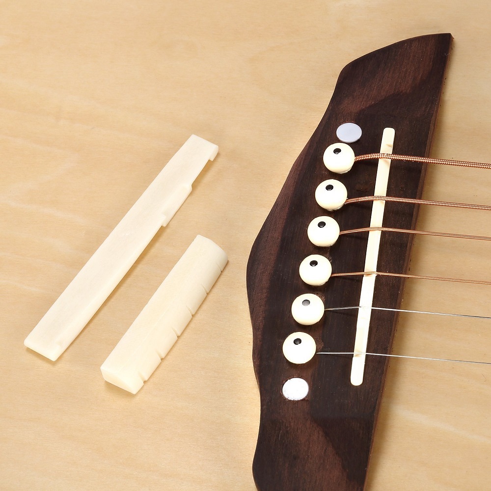 6 String Acoustic Guitar Bone Bridge Saddle Nut 6 String Acoustic Guitar Bone Bridge Saddle Nut