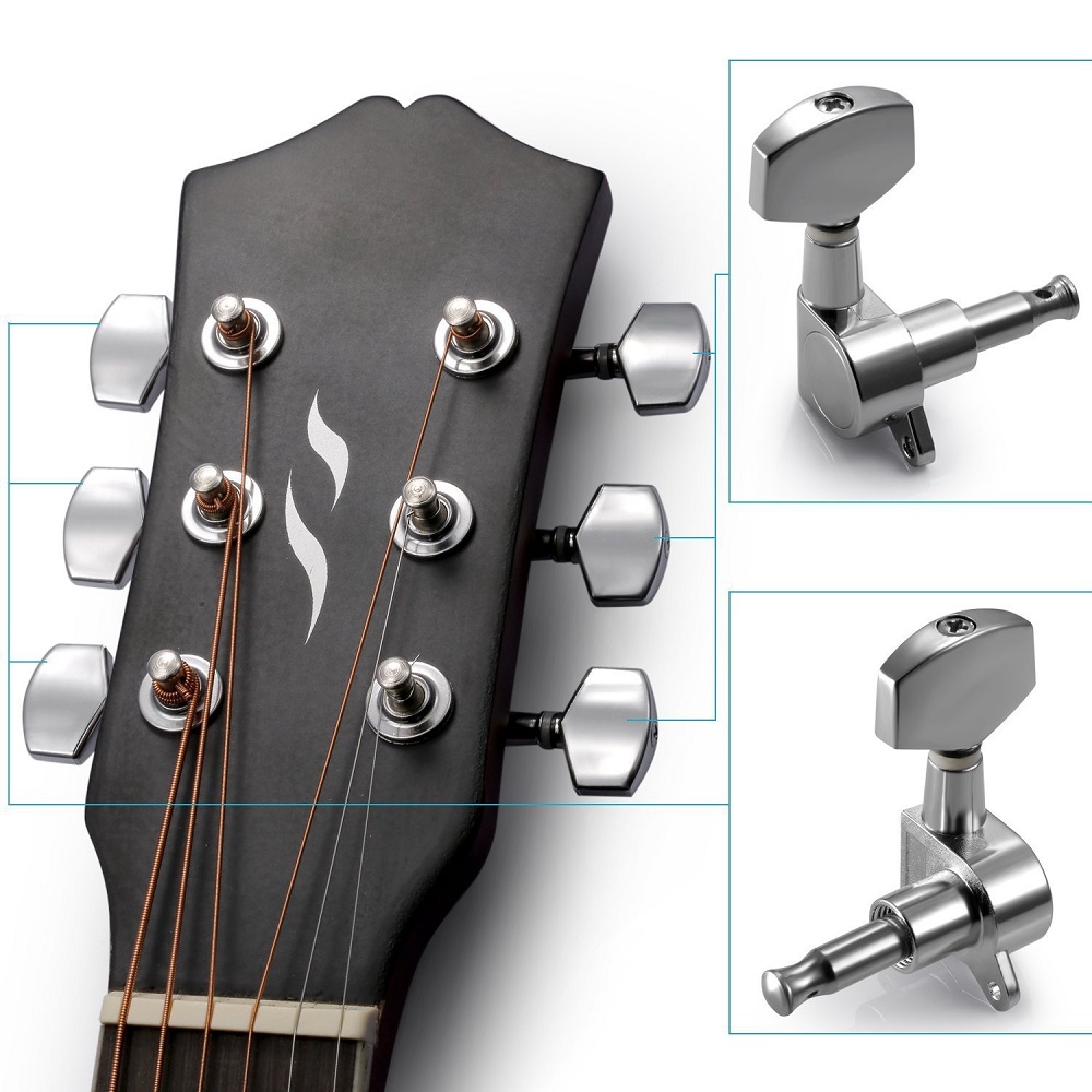 Chrome Guitar String Tuning Pegs Tuners 6 PCS