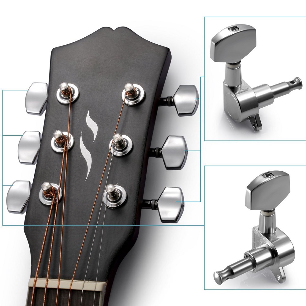Chrome Guitar String Tuning Pegs Tuners 6 PCS Chrome Guitar String Tuning Pegs Tuners 6 PCS