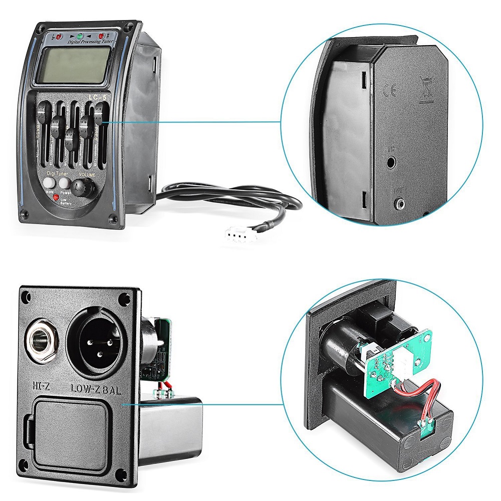 Guitar Driver LC-5 5 Bands Acoustic Guitar Preamp Pickup EQ Preamp LCD Tuner Piezo Pickup Guitar Driver LC-5 5 Bands Acoustic Guitar Preamp Pickup EQ Preamp LCD Tuner Piezo Pickup
