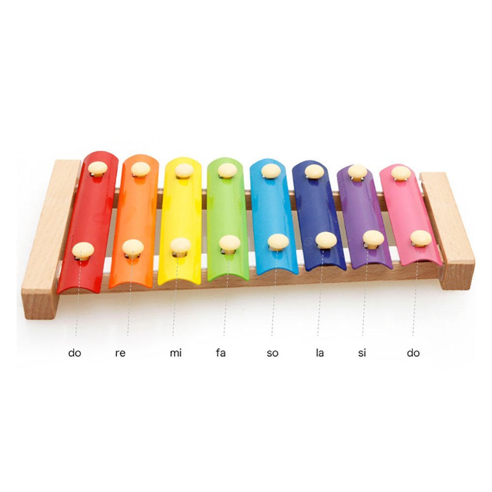 MoTrent Wooden 8 Notes Xylophone First Musical Instrument for Children, Portable Music Toys for Kids Baby