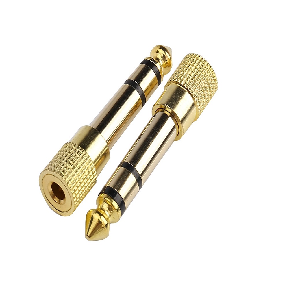 Gold Plated 6.35mm Male to 3.5mm Female Audio Stereo Adapter 5PCS