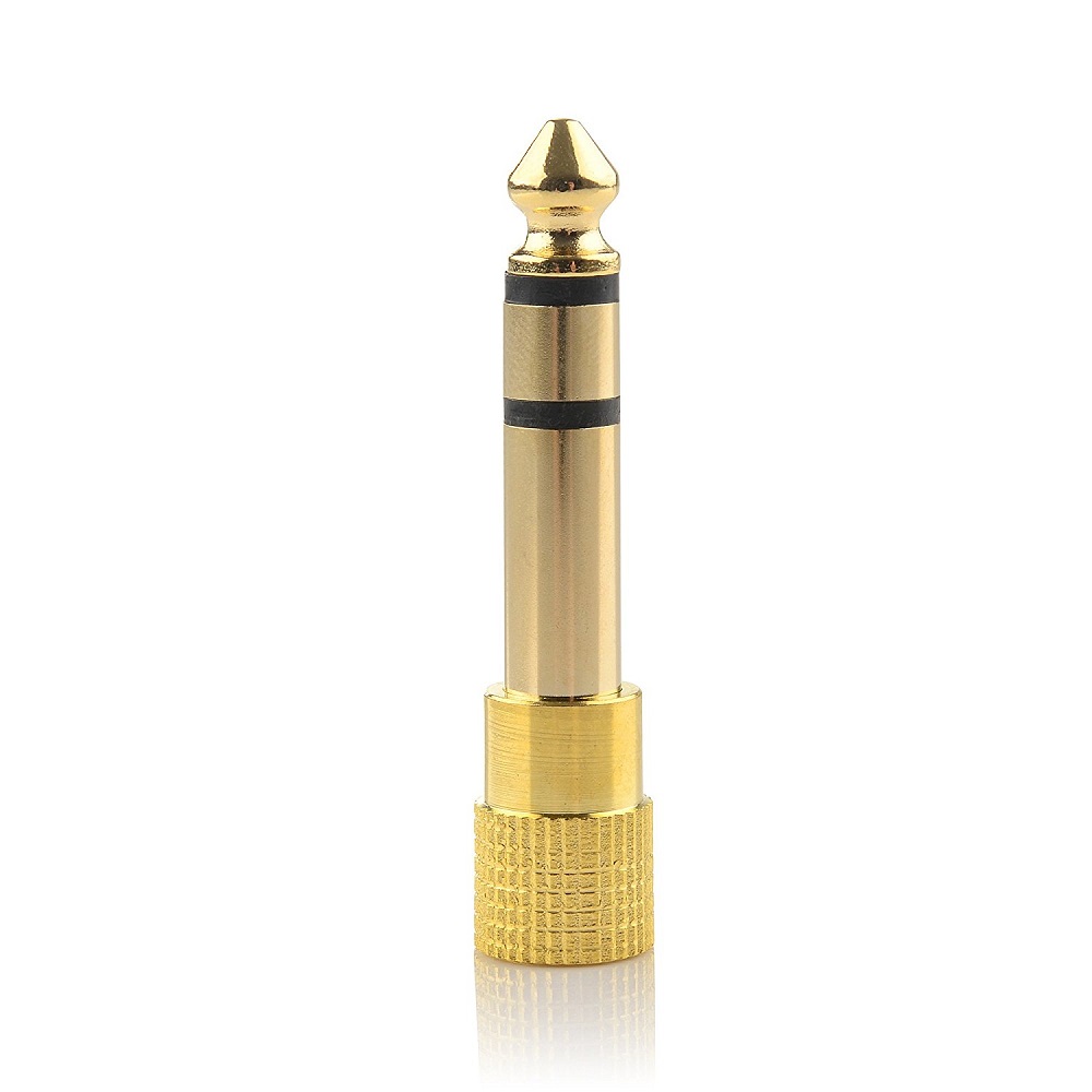 Gold Plated 6.35mm Male to 3.5mm Female Audio Stereo Adapter 5PCS