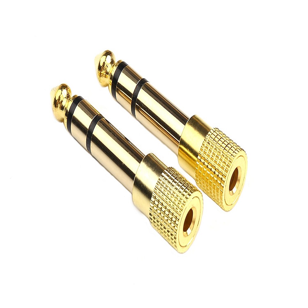 Gold Plated 6.35mm Male to 3.5mm Female Audio Stereo Adapter 5PCS